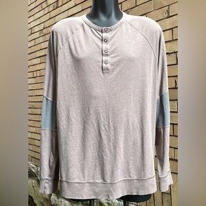 Lululemon Men’s Heathered Taupe Long Sleeve Henley Shirt Size XL